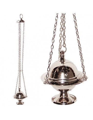 Silver incense burner with chain