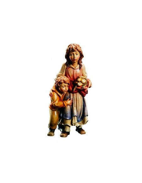 Pastore con bambino - statuetta in legno 6 cm