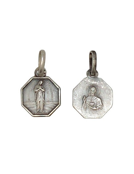 Medaille van de Maagd van de Armen van Banneux N.D.- 925 zilver met antieke afwerking