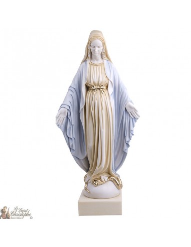 Statue Vierge Marie Miraculeuse colorée en Albâtre - 50 cm