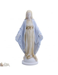 Farbige wunderbare Jungfernstatue aus Alabaster - 17,5 cm