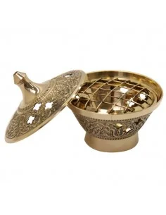 Carved incense burner with internal grid