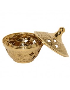Incense Burner geschnitzt mit Gitter innen 7cm