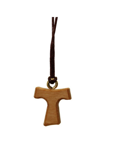 Collana Con Ciondolo A Croce In Legno D'ulivo Naturale, Uomo E Donna, Regalo Artigianale