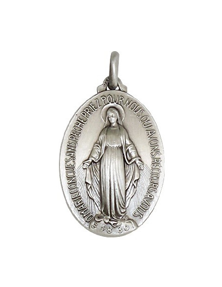 Medaille van de Wonderdoende Maagd, verzilverd, 50 mm