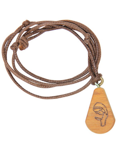 Wooden necklace pendant of the Virgin Mary