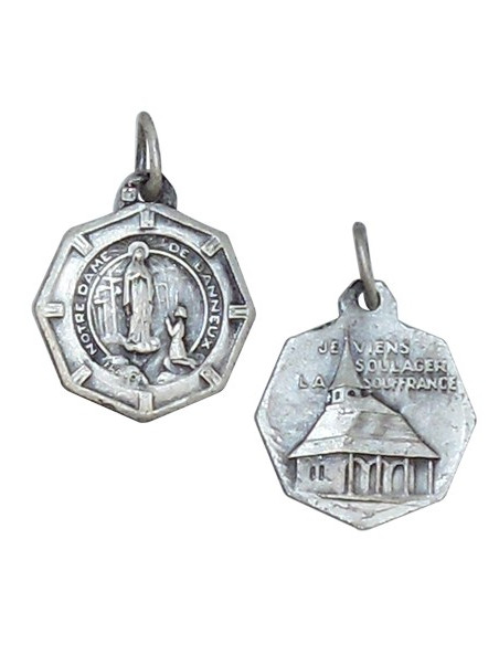 Maagd van de Arme Maagd van Banneux medaille en kleine kapel