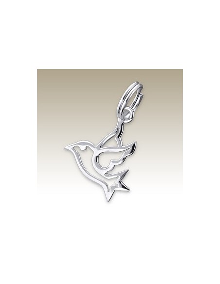 Stilisierter Tauben-Anhänger - Echtes Silber 925