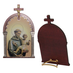 Bild Heiliger Antonius von Padua mit Kruzifix – MDF, 7 × 11 cm