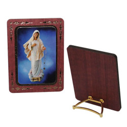 Cadre Notre-Dame de Medjugorje en bois MDF à poser – 6 × 8 cm