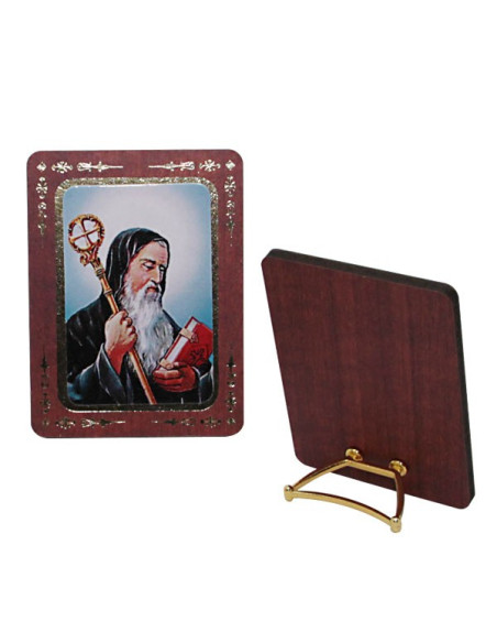 Cadre Saint Benoît en bois MDF doré à poser – 8 × 6 cm