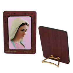 Cadre portrait Vierge de Medjugorje en MDF à poser – 6 × 8 cm