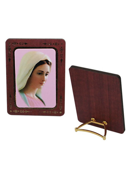 Tischbild Porträt Muttergottes von Medjugorje aus MDF – 6 × 8 cm