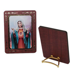 Kader Onbevlekt Hart van Maria om neer te zetten – MDF, 6 × 8 cm