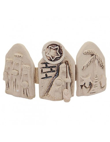 Terracotta Weihnachtskrippe - Triptychon