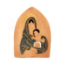 Maagd Maria met kind Terracotta Icoon