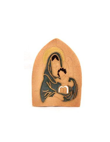 Virgin Mary with Child Terracotta Icon