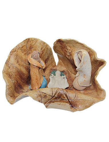 Sacra Famiglia in foglia di terracotta - Artigianato venezuelano