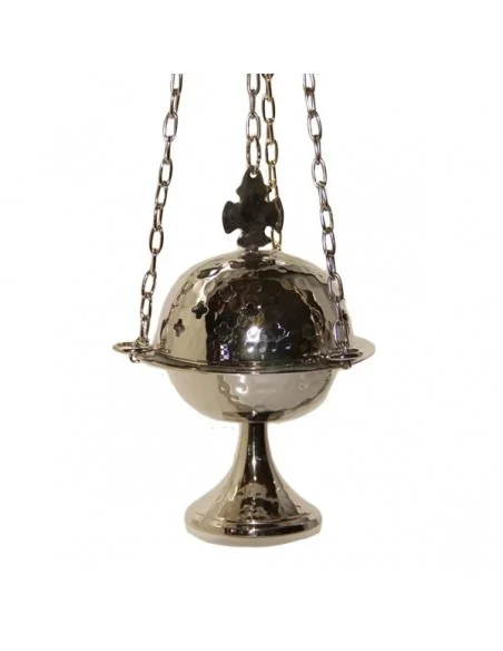 Encensoir en métal argenté avec croix