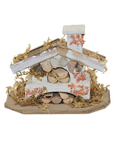 Chimenea de leña para decorar belenes