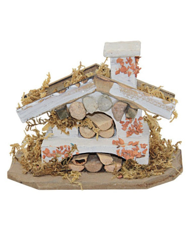 Wood-burning fireplace for nativity scene decoration