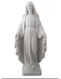 Estatua de la Virgen Milagrosa en alabastro - 17.5 cm