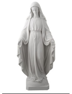 Statue Vierge Marie Miraculeuse en Albâtre - 17.5 cm