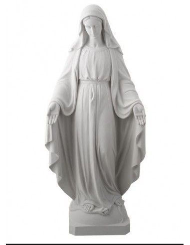 Statue Vierge Marie Miraculeuse en Albâtre - 17.5 cm