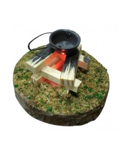 Wooden fire pot LED light - 10 cm