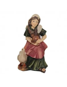 Herderin met kruik en gans – Beeldje voor kerststal (7 cm)