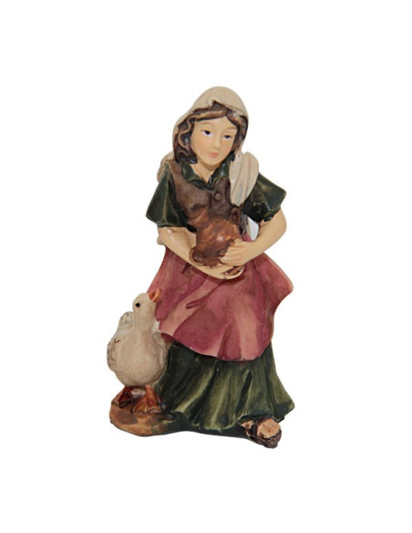 Bäuerin mit Krug und Gans – Krippenfigur (7 cm)