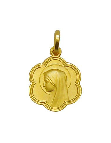 Vergoldete Medaille der Jungfrau Maria von Lourdes