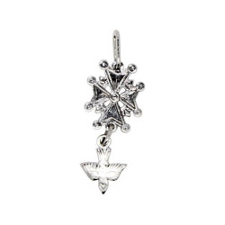 Croix huguenote en argent 925 - pendentif symbole de foi et de paix