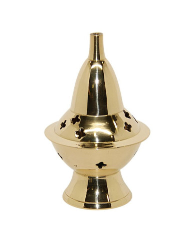 Incensario de cobre brillante - altura 10 cm