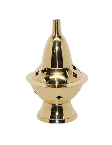 Incensario de cobre brillante - altura 10 cm