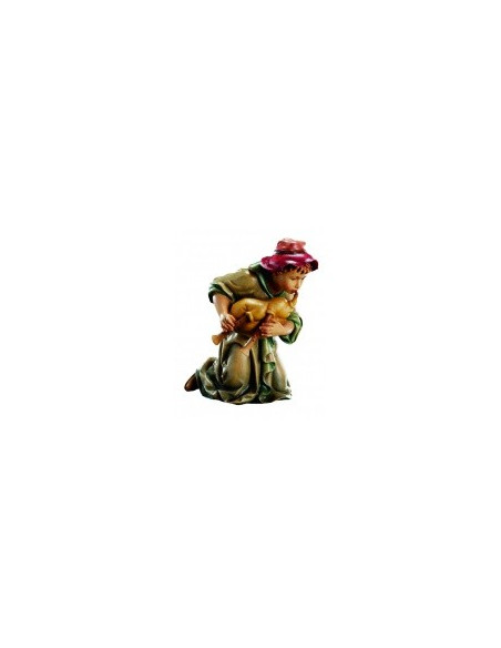 Berger jeune musicien - figurine en bois 4 cm