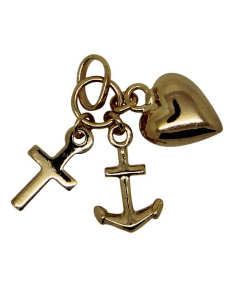 Pendentif Foi, Espérance et Charité - plaqué or