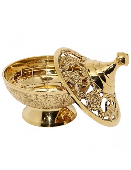 Incense burner carved in copper