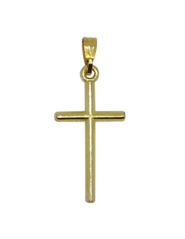 Ciondolo a croce - Metallo placcato oro - 15 x 25 mm