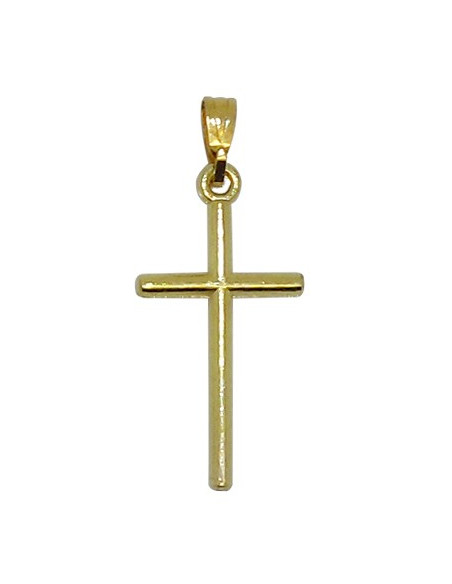 Ciondolo a croce - Metallo placcato oro - 15 x 25 mm