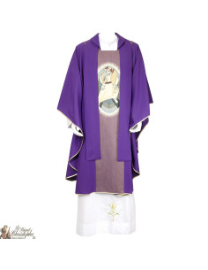 Chasuble pour prêtre brodée avec la Miséricorde