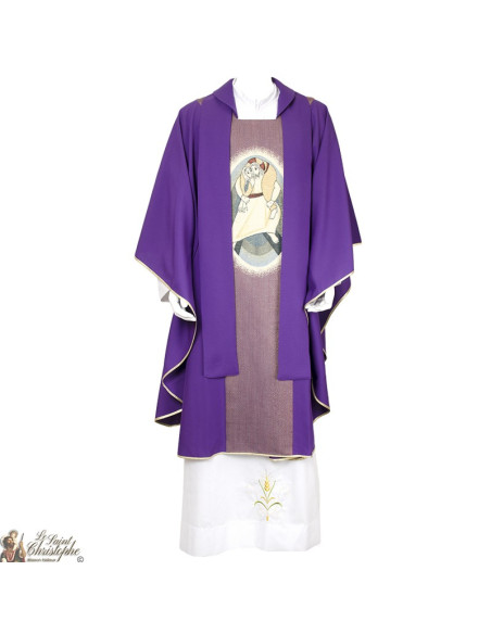 Chasuble pour prêtre brodée avec la Miséricorde