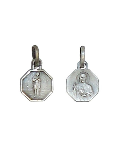 Medalla de la Virgen de los Pobres de Banneux N.D - plata antigua 925