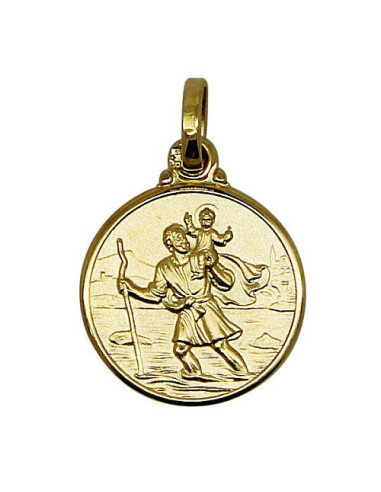 Médaille Saint Christophe Vintage Plaquée Or - 26x16 Mm - Poinçonnée - Occasion