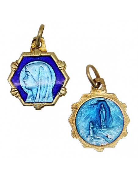 Médaille de l'Apparition de Lourdes émaillée