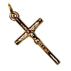 Pendentif croix fantaisie - Figure de Christ - 15 x 25 mm