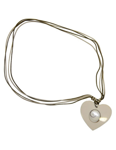 Ketting met wit hart oog van Sint-Luccia