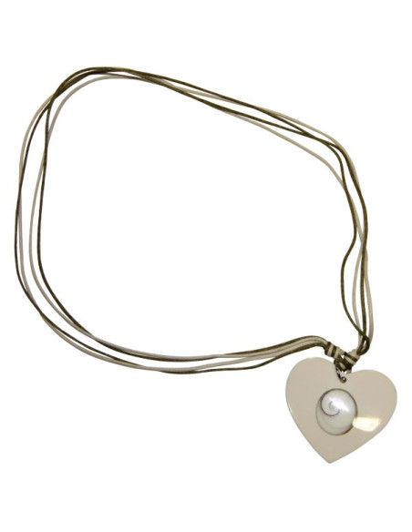 Ketting met wit hart oog van Sint-Luccia