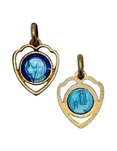 Medal of the Virgin Mary in blue and gold enamel