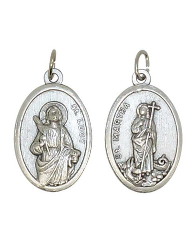 Medaglia di Santa Lucia e Santa Marta - 11 x 22 mm